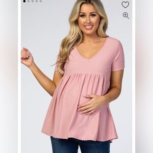 Hello MIZ Dusty Pink Short Sleeve Top